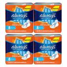 Kit 4 und Absorvente Always Super Proteção Seca c/ Abas 8 und