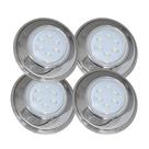 Kit 4 Und Refletor Led 9w Rgb Inox Iluminação Brustec Para Piscina 12v