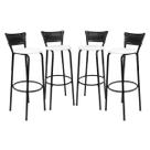 kit 4 uni Banqueta 80cm Para Cozinha Gourmet Bancada Cadeira Balcão Bar Area Lazer Encosto Itagold