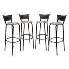 kit 4 uni Banqueta 80cm Para Cozinha Gourmet Bancada Cadeira Balcão Bar Area Lazer Encosto Itagold