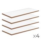 Kit 4 Unid Prateleira MDF Para Home Office 50x25x1,5 Firenze