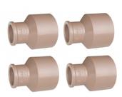 KIT 4 UNIDADES Bucha De Redução Soldável Longa Plastilit 50x25- 1649