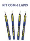 Kit 4 Unidades Lápis Pedreiro Carpinteiro Marceneiro Irwin Azul