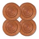 Kit 4 Unidades Sousplat Redondo Marrom Rattan 32Cm Rafimex Kit 4 Unidades Sousplat Redondo Marrom Rattan 32Cm Rafimex