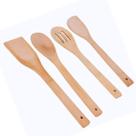 Kit 4 Utensílios de Bambu Natural com Espátulas E Colheres Cozinha Confeitaria Alimentos - UnyGift Kit 4 Utensílios de Bambu Natural com Espátulas E Colheres Cozinha Confeitaria Alimentos - UnyGift