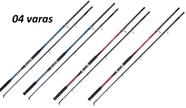 Kit 4 Vara Pesca Molinete Marine Sports Solara 1802M 1,80m 10-20 Lbs