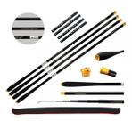 Kit 4 Vara Pesca Telescópica 7,20M Mão 100% Fibra Carbono Ligth Kary Enrolador Kit 4 Vara Pesca Telescópica 7,20M Mão 100% Fibra Carbono Ligth Kary Enrolador