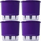 Kit 4 Vaso Raiz Auto Irrigável 16x14cm Roxo Cultivar Planta