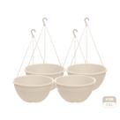 Kit 4 Vasos Cuia Suspensos 7,5L Fosco com Gancho Plástico para Pendurar Plantas Jardim Varanda