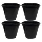 Kit 4 Vasos Decorativos 5L Plástico Resistente Plantas Quintal Jardim Flores Decoração