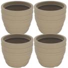 Kit 4 Vasos Decorativos de Plástico 32cm Tramontina Inca Granito Areia Folhagens Plantas
