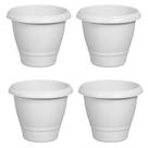 Kit 4 Vasos Marmorizado 14,5l Plasnew Redondo Plantas Jardins Area Externa
