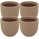 Kit 4 Vasos para Folhagens Plantas Laos Tramontina Plástico Areia Decorativo Jardim Casa