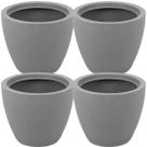 Kit 4 Vasos para Plantas Tramontina Asteca Plástico Granito Cinza Folhagens Flores Jardim Casa
