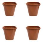 Kit 4 Vasos Terracota Quadrado Jardim Vaso Planta Mudas Rosas Decoração Luxo