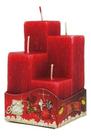 Kit 4 Velas Aromáticas Natal Quadradas Advento - Vermelhas