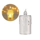 Kit 4 velas artificial Natal Cristal Bateria 7,7CM