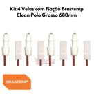 Kit 4 Velas com Fiação Brastemp / Clean Polo Grosso 680mm