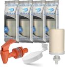 Kit 4 Velas Esterilizante Tripla Ação Stefani Para Filtros Barro 1 Boia 1 Torneira Click Marrom