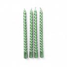 Kit 4 Velas Metálicas Verdes Elegantes Para Castiçal 18 cm