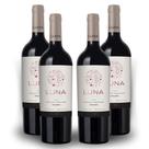 Kit 4 Vinho Tinto Luna Malbec 750ml Argentino de Mendonza Encorpado 9 Meses em Carvalho Francês Sabor intenso e elegante