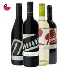 Kit 4 Vinhos Chilenos Pinot Noir Carmenere Cabernet e Sauvignon Blanc Cuentos Del Fuego