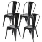 Kit - 4 X Cadeiras Iron Tolix - Preto - Semibrilho