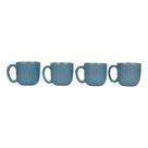 Kit 4 Xícaras Cerâmica Graffiato 100ml Para Café Chá Plus