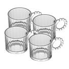 Kit 4 Xícaras de Vidro Classic 100ml Com Alça Bolinhas Wolff