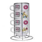 Kit 4 xícaras Simpsons com Torre de metal