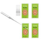 Kit 40 Agulhas P/ Máquina De Costura e Bordado HAX1 Orange 75/11