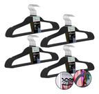 Kit 40 Cabides Emborrachado Superfino Para Casa Roupas Preto