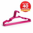 Kit 40 Cabides Rosa Adulto Resistente Antiderrapante Kit 40 Cabides Rosa Adulto Resistente Antiderrapante