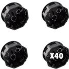 Kit 40 Caixa 6X6 Octogonal De Luz PVC Comum Preta Octogonal