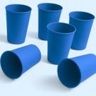 Kit 40 Copos Plástico Reutilizável 200ml Cor:Azul Escuro