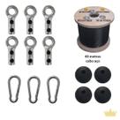 Kit 40 mts Cabo Aço+ Mosquetões+ Bolinha+ Terminais Academia