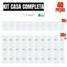 Kit 40 peças contem 10 interruptores simples e 30 tomadas 10a 2p+t branca modular linha finesse blux com placa 4x2 padrão novo