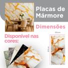 Kit 40 Placas Adesivas 3D Mármore Dourado Vinílico Lavável Autocolante Relevo Parede 30x60cm