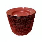 Kit 40 Pratos Fundos Vermelho Com Borda Plástico