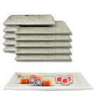 Kit 40 Pratos Sushi Kakusara Retangular Porcelana Creme 19cm Kit 40 Pratos Sushi Kakusara Retangular Porcelana Creme 19cm