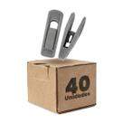 Kit 40 Presilhas de Veludo Para Cabides Prendedor Cor Cinza