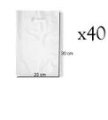 Kit 40 Sacolas Plástica Branca 20x30cm com Alça resistente