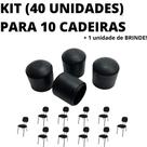 Kit 40 Sapata Ponteira Borracha Protetor 10 Cadeiras 2,2cm 7/8 Pol