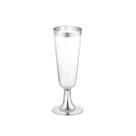 Kit 40 Taças Champagne/Espumante Prosecco 150ml Descartáveis de Luxo em Plástico - Prata