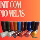 Kit 40 Velas De 7 Dias Coloridas 100% Parafina Pura 250g