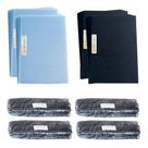 Kit 400 Capas Cristal + Preto Couro E 400 Espirais Preto 07mm