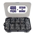 Kit 400 Rebites + Estojo Organizador Dupla tampa + Brocas
