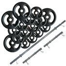 Kit 40kg 16 Anilhas E Barras Com Presilhas Musculação