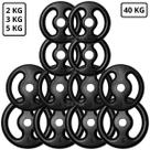 Kit 40Kg em Anilhas de Ferro Fundido Kit com 12 Peças