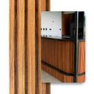 Kit 42 Placas Painel Ripado Carvalho Decorativo 45x16,9 WPC Revestimento Parede Sala Quarto